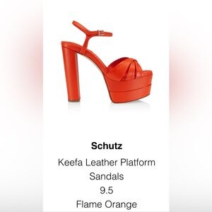 Schutz Keefa Platform Sandals - never worn
Flame Orange size 9.5w